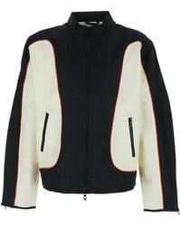 DIESEL - And Jacket With Logo On The Sleeve And Bicolor Design - Lyst