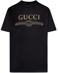 Gucci - Cotton And Silk Jersey T-Shirt With Print - Lyst