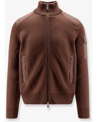 Moncler - Virgin Wool Cardigan With Logo Patch - Lyst