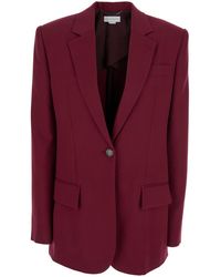 Stella McCartney - Bordeaux Single-Breasted Jacket With Notched Revers - Lyst