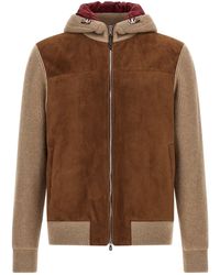 Brunello Cucinelli - Suede And Cashmere Bomber Jacket - Lyst