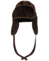 Le Plain - Fur Beanie With Adjustable Drawstring For - Lyst