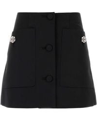 Prada - Wool Mini Skirt - Lyst