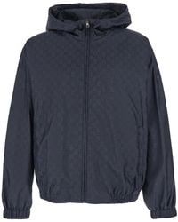Gucci - Jacket With Fixed Hood And All-Over Gg Motif - Lyst
