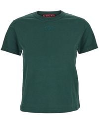 Gucci - Cotton T-Shirt With Gg Incrocio Logo Detail - Lyst