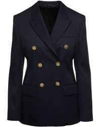 Givenchy - Double-Breasted Jacket With Branded Buttons - Lyst