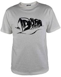 Dior グレー Tシャツ スプラッシュプリント Dior Oversize 