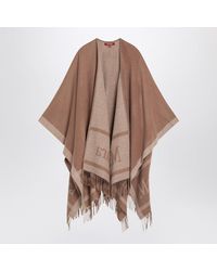 Max Mara - Camel Color Jacquard Poncho - Lyst