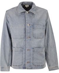 A.P.C. - Cotton Denim Jacket With Patch Pockets - Lyst