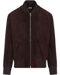 Paul Smith - Lamb Suede Leather Regular Fit Bomber Jacket - Lyst