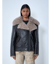 Acne Studios - Leather Shearling Jacket - Lyst