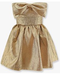 Self-Portrait - Metallic Fibre Fabric Mini Dress - Lyst