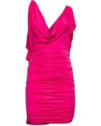 The Attico - Fuchsia Jersey Mini Dress - Lyst