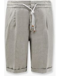 Brunello Cucinelli - Linen Bermuda Shorts With Drawstring - Lyst