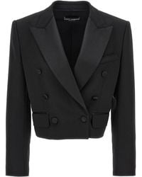 Dolce & Gabbana - 'Tuxedo' Crop Blazer - Lyst