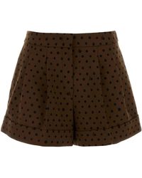 Fendi - Printed Stretch Wool Blend Shorts - Lyst