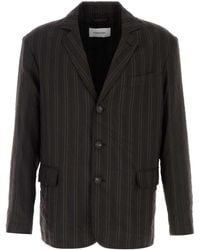 Ferragamo - Salvatore Embroidered Linen Blend Blazer - Lyst