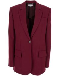 Stella McCartney - Bordeaux Single-Breasted Jacket With Notched Revers - Lyst