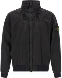 Stone Island Nylon Metal Econyl Primaloft Bomber Jacket in Black