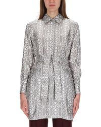 Max Mara - Printed Silk Shirt Dress - Lyst