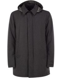 Herno - Technical Wool-Blend Hooded Coat - Lyst