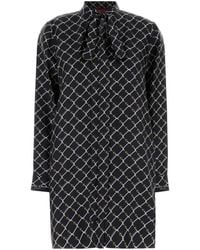Gucci - Horsebit Print Silk Twill Dress - Lyst