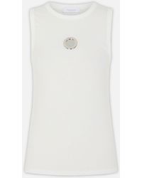 Rabanne - Rabanne Sleeveless Top.Crew Neck.Metallic Logo Detail - Lyst