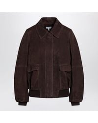 Loewe - Dark Suede Bomber Jacket - Lyst