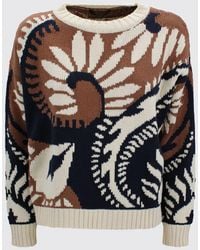 Weekend by Maxmara - Celebre Crew Neck Cotton Blend Pullover - Lyst