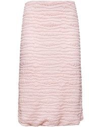 Jil Sander - Embroidered Crepe Jersey Skirt - Lyst