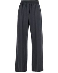 Brunello Cucinelli - Wool Wide-Leg Trousers - Lyst