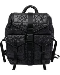 Ganni - Quilted Re-Tech Backpack - Lyst