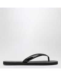 Prada - Brushed Leather Flip-Flop Sandals - Lyst