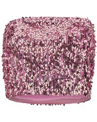 ROTATE BIRGER CHRISTENSEN - Crop Top With All-Over Sequins - Lyst