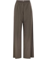 Brunello Cucinelli - Tropical Luxury Wool Loose Trousers - Lyst