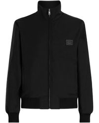 Dolce & Gabbana - Logo-Patch Zip-Up Bomber Jacket - Lyst