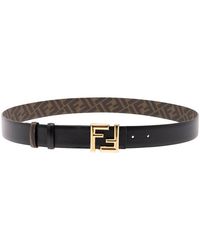 Fendi - Reversible Belt With Ff Buckle - Lyst