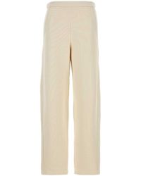 Max Mara - Ivory Cotton Blend Wide-leg Dente Pant - Lyst