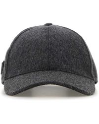 Prada - Dark Flannel Baseball Cap - Lyst