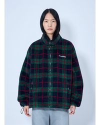 Miu Miu - Checked Teddy Zipper Jacket - Lyst