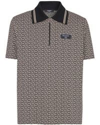 Balmain - Pb Labyrinth Jacquard Polo Shirt - Lyst