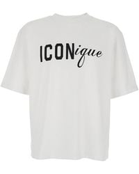 DSquared² - White Cotton T - Lyst