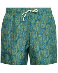Etro - Floral Paisley-Printed Swim Shorts - Lyst