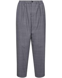 Marni - Prince Of Wales Check Tropical Wool Cropped Trousers - Lyst