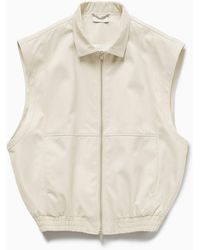 1989 STUDIO - Light Cream Gabardine Zip Up Vest - Lyst