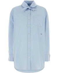 Prada - Light Blue Poplin Shirt - Lyst