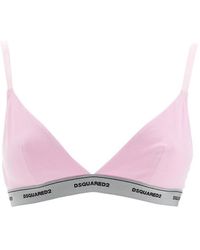 DSquared² - Cotton Bralette With Logo - Lyst