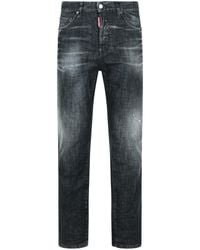 DSquared² - Dark-Washed Denim Pants With Distressed Detailing - Lyst