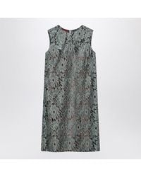 forever unique red lace dress Red Jacquard Boat Neck A-Line Mini Dress