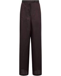 Dries Van Noten - Striped Cupro Wide-Leg Trousers - Lyst